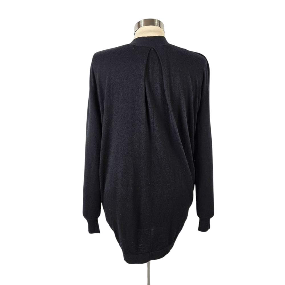 Yoon Cocoon Buttoned Down Black Draped Cardigan - image 3